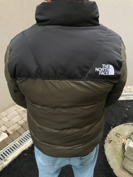 Мужской пуховик The north face цвета хаки К-591
