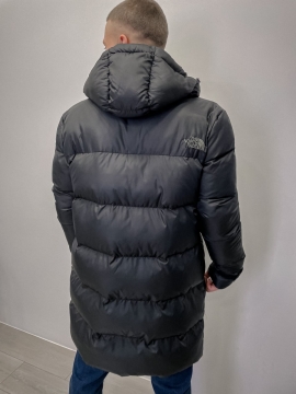 Черный длинный мужской пуховик TNF К-618