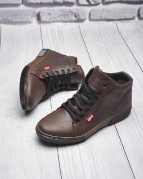 Темно-коричневі зимові черевики Levis з хутром Т-573