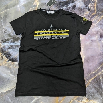 Мужская футболка Stone Island (черная и белая) Ф-939