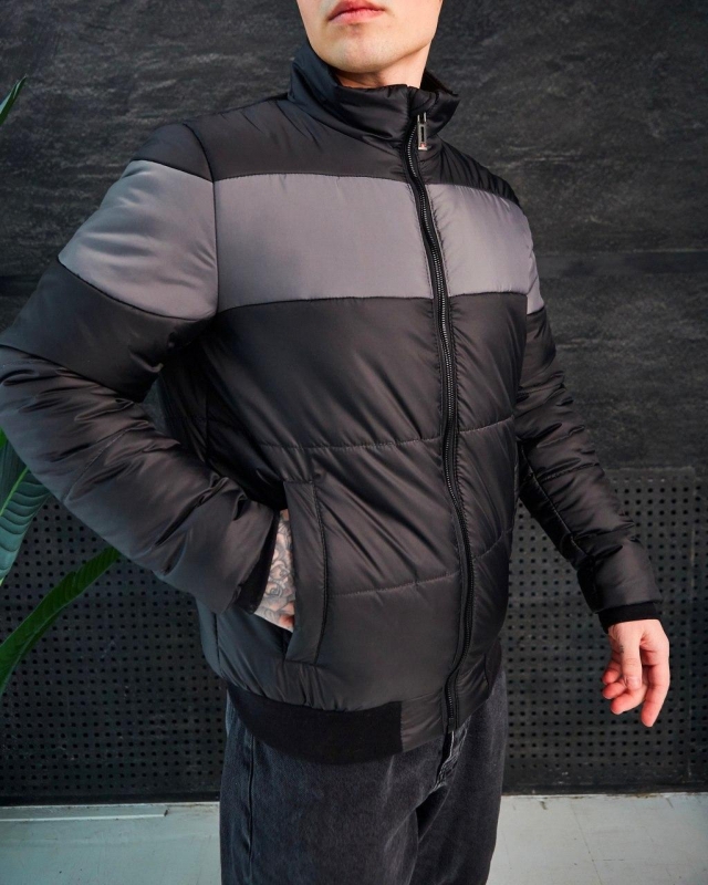 Мужская короткая курточка на весну без капюшона К-640