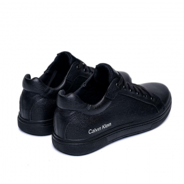 Мужские черные кожаные кроссовки Calvin Т-581