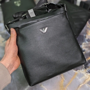 Брендовая мужская сумка через плечо Armani из натуральной кожи S-57