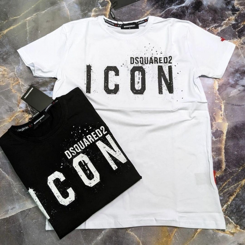 Чоловіча футболка Dsquared2 icon (біла та чорна) Ф-966