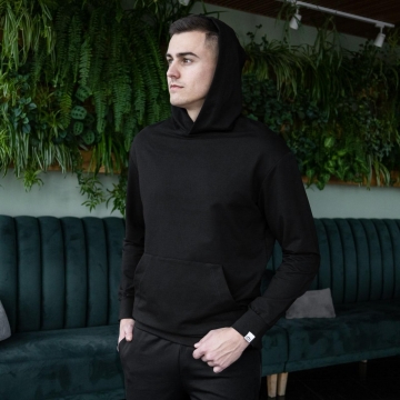 Черное худи Pobedov весна осень Т-664