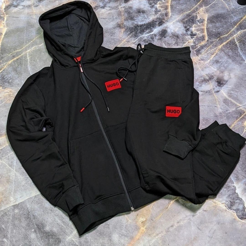 Брендовый спортивный костюм Boss с капюшоном К-458
