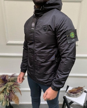 Черная мужская ветровка Stone Island К-702