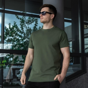 Модна футболка темний хакі Pobedov Ф-1035