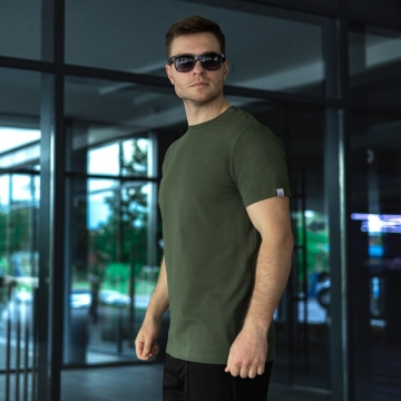 Модна футболка темний хакі Pobedov Ф-1035