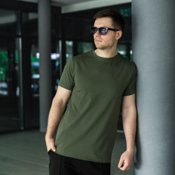 Модна футболка темний хакі Pobedov Ф-1035