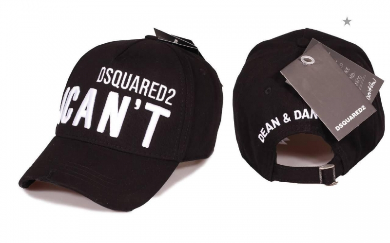 Черная мужская кепка Dsquared cant - белые буквы К-97
