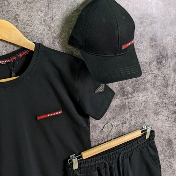 Летний мужской черный брендовый костюм Prada К-513