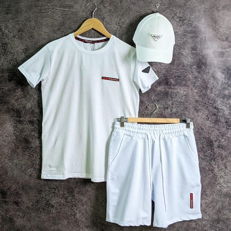 Белый летний комплект Prada К-514