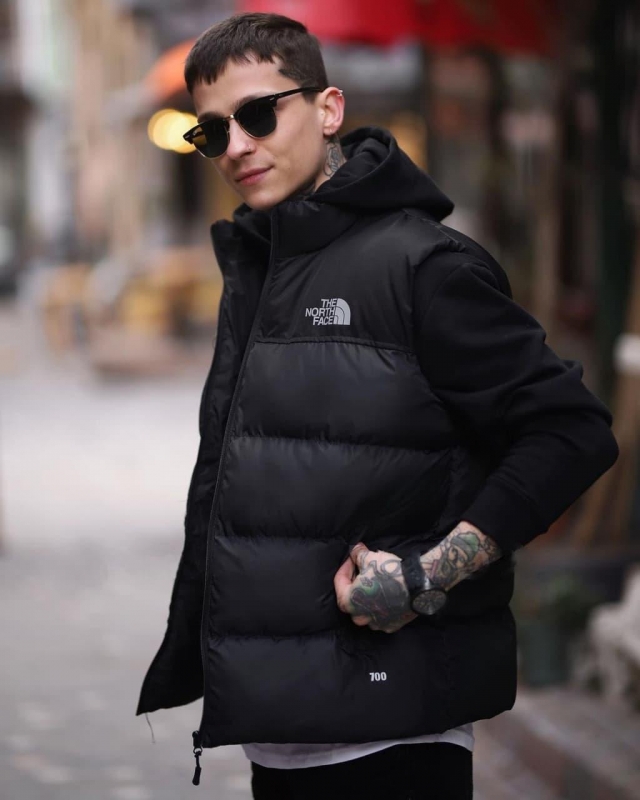 Черная мужская жилетка North face К-726
