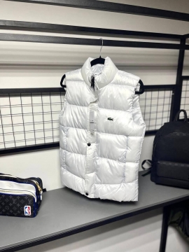 Брендовая мужская жилетка Lacoste (черная и белая) К-730