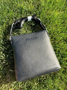 Кожаная мужская сумка Prada S-78