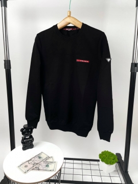 Брендовий чоловічий світшот Prada (чорний та білий) Т-696