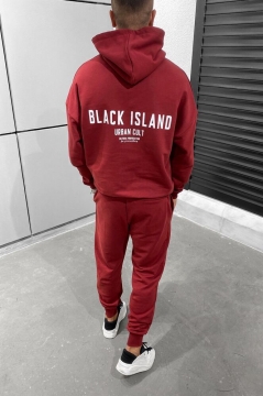 Модный бордовый спортивный костюм Black island К-521