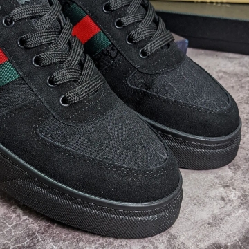 Брендові чоловічі чорні кросівки Gucci Т-674