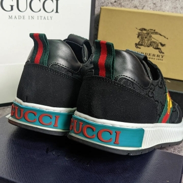 Модные брендовые мужские черные кроссовки Gucci Т-675