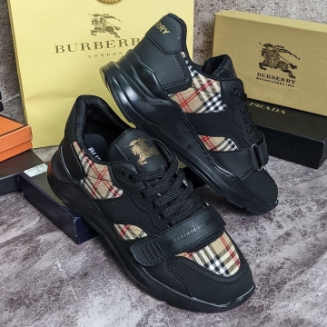 Брендовые черные мужские кроссовки Burberry Т-676
