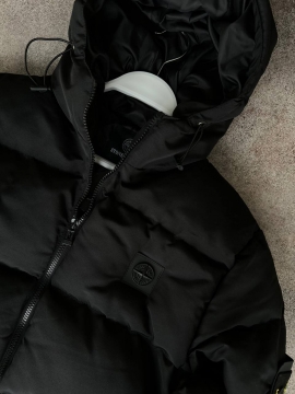 Черная брендовая мужская куртка Stone island на зиму К-798