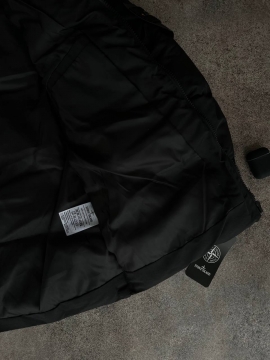 Черная брендовая мужская куртка Stone island на зиму К-798