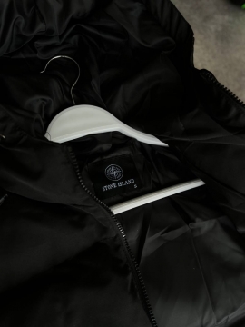Черная брендовая мужская куртка Stone island на зиму К-798