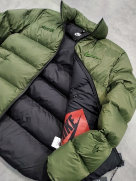 Модный мужской пуховик Nike хаки К-813