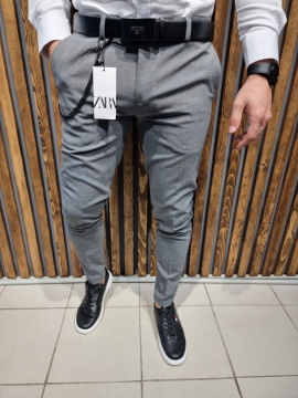 Стильные мужские серые брюки Zara Б-407