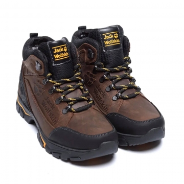 Мужские зимние кожаные ботинки Jack Wolfskin Chocolate Т-685