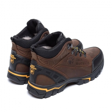 Мужские зимние кожаные ботинки Jack Wolfskin Chocolate Т-685
