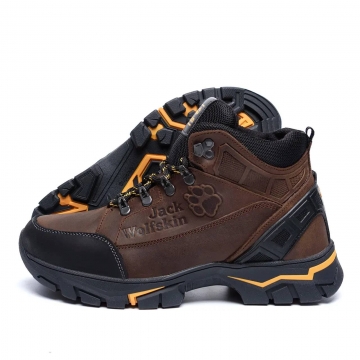 Мужские зимние кожаные ботинки Jack Wolfskin Chocolate Т-685