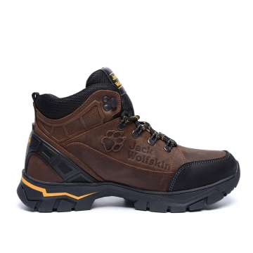 Мужские зимние кожаные ботинки Jack Wolfskin Chocolate Т-685