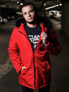 Яркая мужская парка off white на раннюю зиму К-825