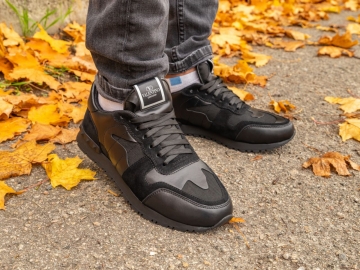 Брендові чоловічі чорні кросівки Valentino Т-690