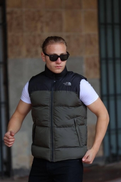 Мужская брендовая жилетка North Face хаки К-841