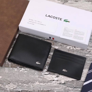 Брендовый мужской черный кошелек Lacoste К-96