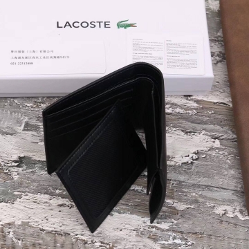 Брендовый мужской черный кошелек Lacoste К-96