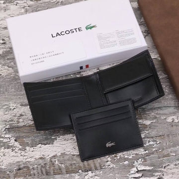 Брендовый мужской черный кошелек Lacoste К-96