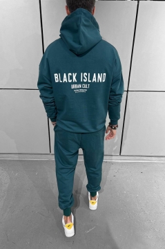 Модний темно-зелений спортивний костюм Black Island К-593