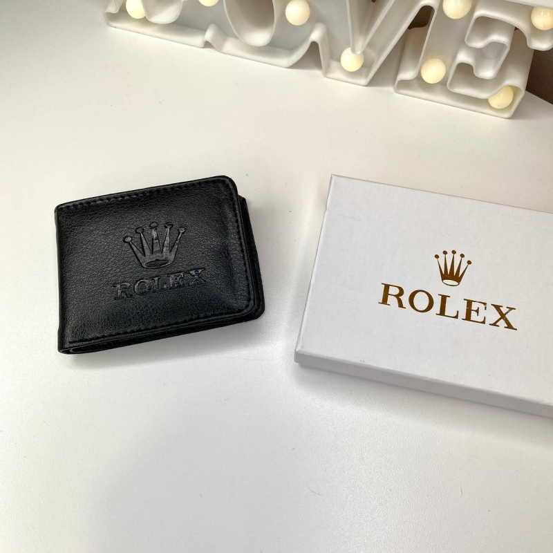 Мужской кожаный маленький кошелек Rolex К-97