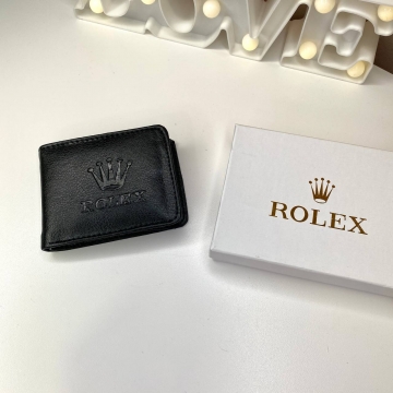 Мужской кожаный маленький кошелек Rolex К-97