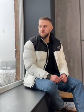 Белая мужская зимняя куртка TNF К-905