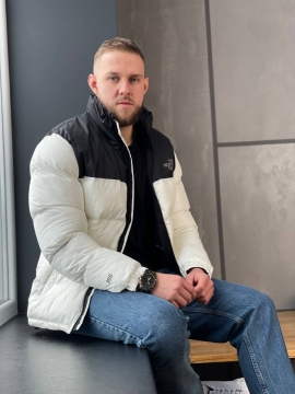 Белая мужская зимняя куртка TNF К-905