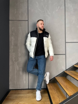 Белая мужская зимняя куртка TNF К-905