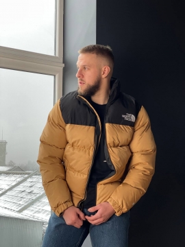 Модная зимняя светло коричневая куртка TNF К-906