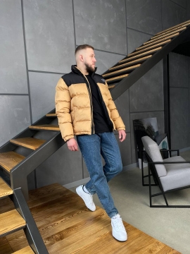 Модная зимняя светло коричневая куртка TNF К-906