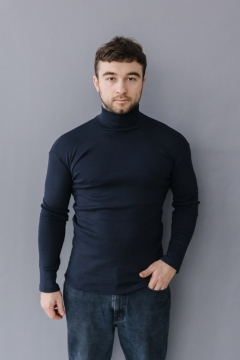 Темно синий весенний мужской гольф Т-834