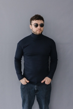 Темно синий весенний мужской гольф Т-834